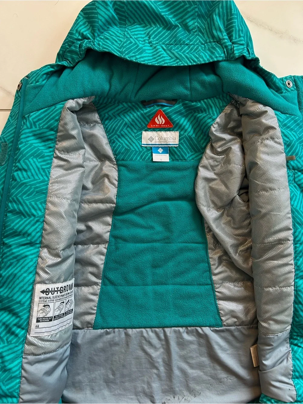 Columbia Kids Teal Hooded Puffer Jacket